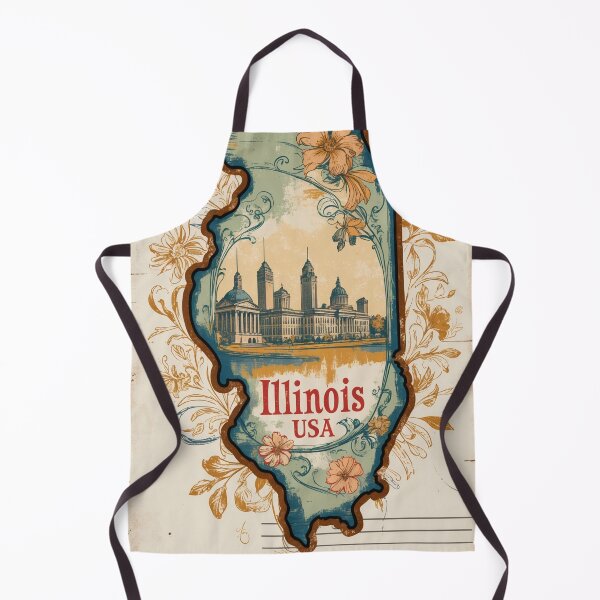 Item preview, Greetings from Illinois State Outline USA Vintage Travel Retro Postcard Design designed and sold by TravelPostcardGems.