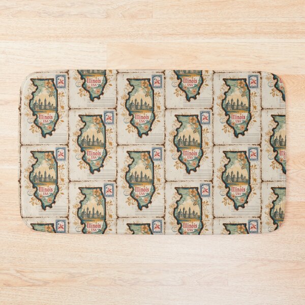 Item preview, Greetings from Illinois State Outline USA Vintage Travel Retro Postcard Design designed and sold by TravelPostcardGems.