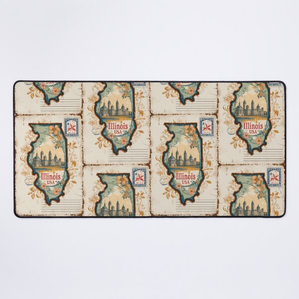 Item preview, Greetings from Illinois State Outline USA Vintage Travel Retro Postcard Design designed and sold by TravelPostcardGems.