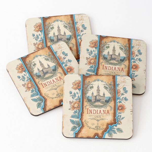 Item preview, Greetings from Indiana USA Vintage Travel Retro Postcard Design designed and sold by TravelPostcardGems.