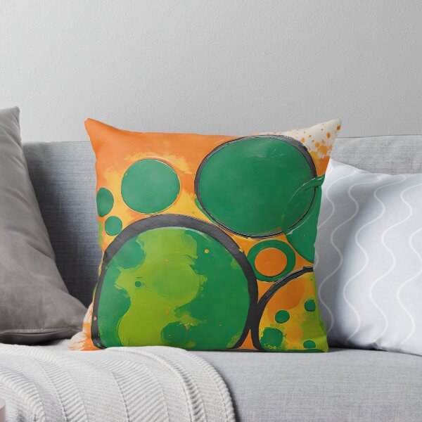 Item preview, 4596 abstract vibrant bold dynamic green orange designed and sold by j5rson.