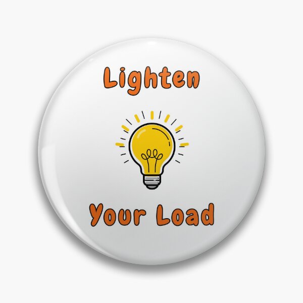 Item preview, Lighten Your Load, with Yellow Lightbulb, Funny, Humorous, Puns designed and sold by AASparksDesigns.