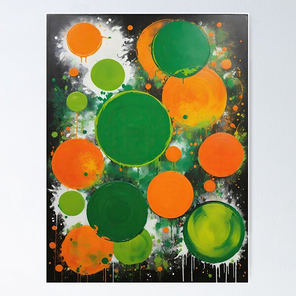 Item preview, 4597 abstract vibrant dynamic bold green orange designed and sold by j5rson.