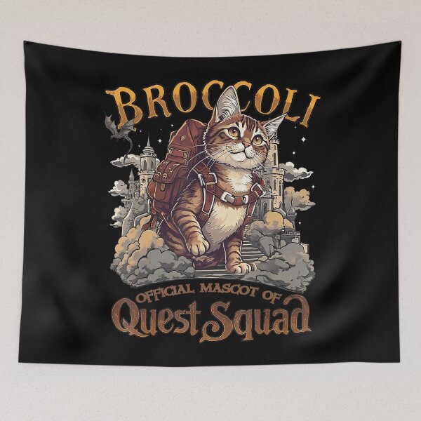 Item preview, Quest Fantasy Squad Broccoli Funny Cat Fantasy Book designed and sold by FantasyFablesC.