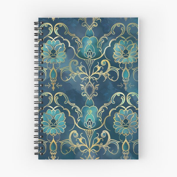 Item preview, Elegant Vintage Ornamental Pattern in Teal and Gold designed and sold by dawnleblanc55.