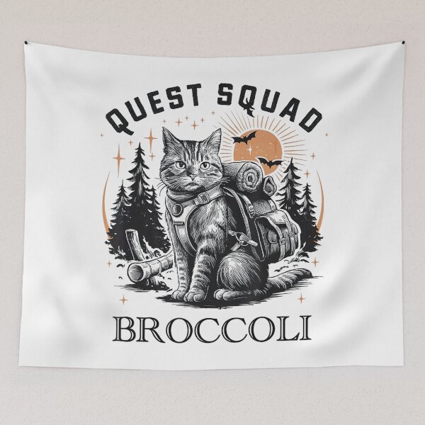 Item preview, Quest Fantasy Squad Broccoli Funny Cat Fantasy designed and sold by FantasyFablesC.