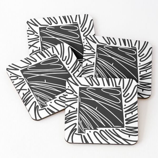 Item preview, New Mexico State - NM Map and Flag - Black and White - Typography USA America The Land of Enchantment designed and sold by Ranggasme.