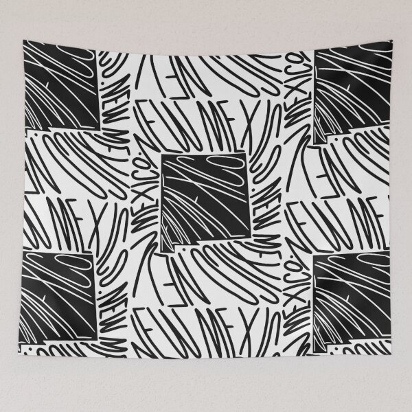 Item preview, New Mexico State - NM Map and Flag - Black and White - Typography USA America The Land of Enchantment designed and sold by Ranggasme.