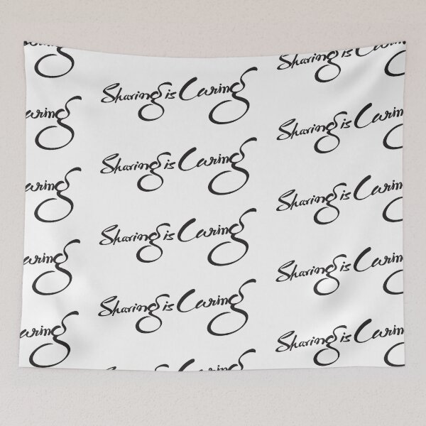 Item preview, Sharing is Caring Cursive Handwriting Black Lettering One Sentence Style designed and sold by Wiggly Lines.