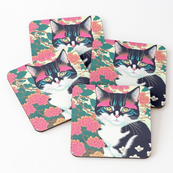 Item preview, Pawsome, Curious Cat Pets, Animals Vintage Illustration, Whimsical Botanical Nature Wild, Bohemian Garden Floral designed and sold by 83oranges.com.