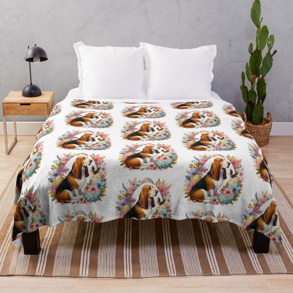 Item preview, Floral Easter Bassett Hound designed and sold by Wags & Tails.