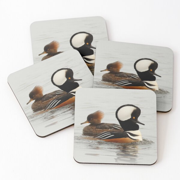 Item preview, A Pair of Hooded Merganser Ducks designed and sold by walkswithnature.