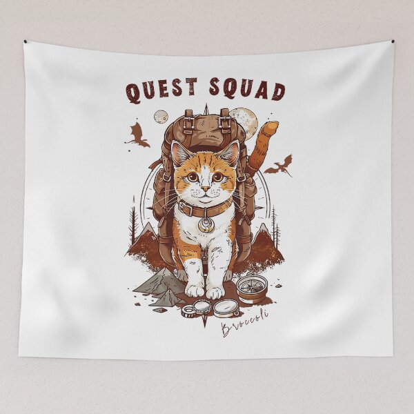 Item preview, Quest Fantasy Squad Broccoli Funny Cat Retro designed and sold by FantasyFablesC.