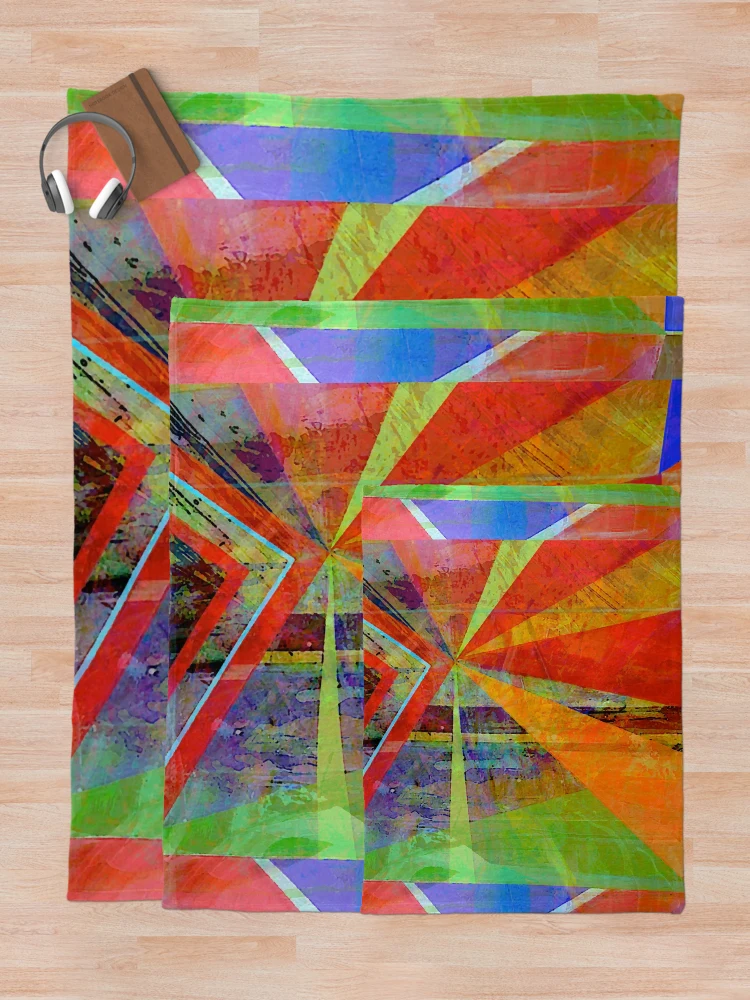 Thumbnail 5 of 6, Throw Blanket, Red Rays designed and sold by ViaARTfactory.