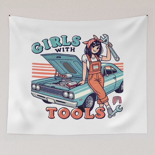 Item preview, Girl / Female / Woman Mechanic, Tomboy, Car Fixer, DIY, Auto designed and sold by GerrysShoppe.
