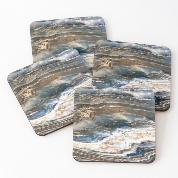 Item preview, Blue, White And Cinnamon Brown (Faux) Marble Art designed and sold by DEC02.