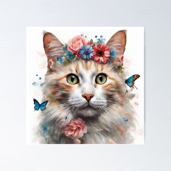Item preview, Artificial Intelligence/AI-Generated Cat Head  designed and sold by TheArtistBunny.