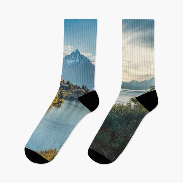Item preview, Majestic Mountain Lake – Scenic Landscape with Snow-Capped Peaks designed and sold by ArtArchive-KK.