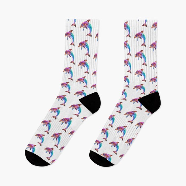 Item preview, The Neon Wave – A Glowing Digital Dolphin designed and sold by GloriousArtSKD.