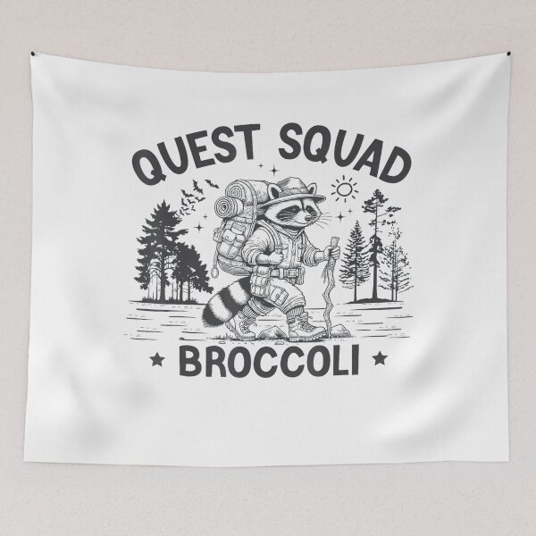 Item preview, Quest Fantasy Squad Broccoli Funny Raccoon designed and sold by FantasyFablesC.