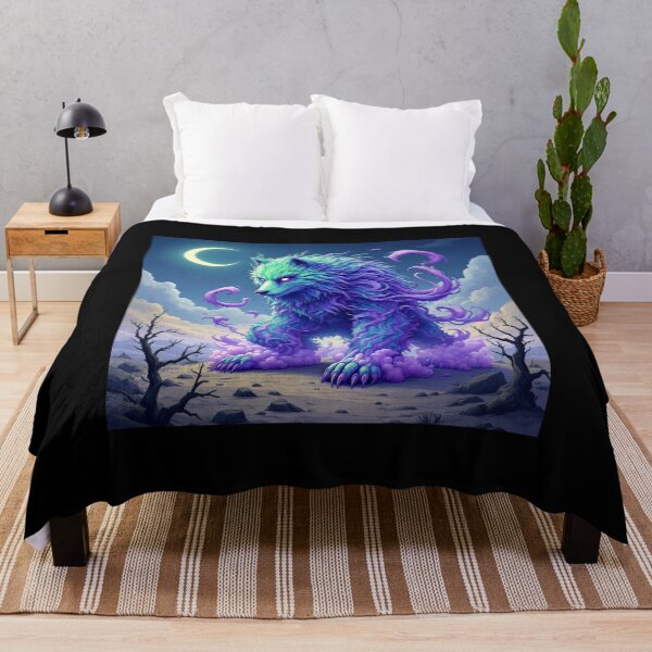 Item preview, Titan Wolf at Crescent Moon with Billowing Purple Smoke designed and sold by 2ndSketch.
