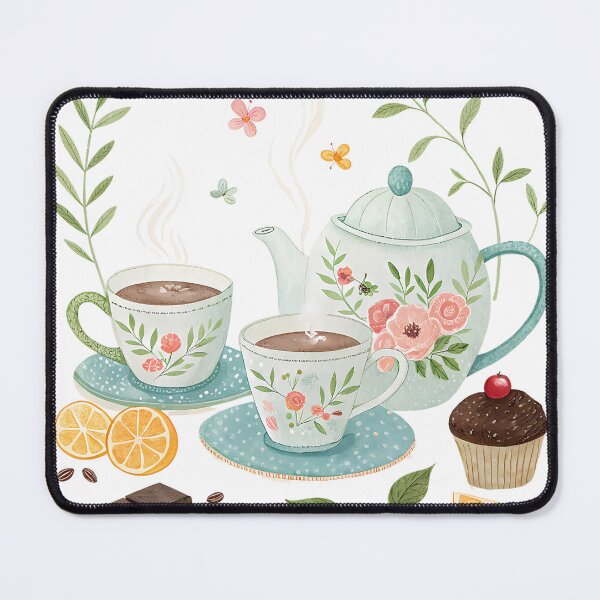 Item preview, A0753 Vintage Teapot Collection Elegant Retro Tea Set Design for POD Gifts | Classic Kitchen & Tea Lover’s Print designed and sold by angieart68.