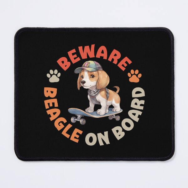 Item preview, Beagle On Board Funny Skateboard Rider English Dog designed and sold by eclecTEEq.