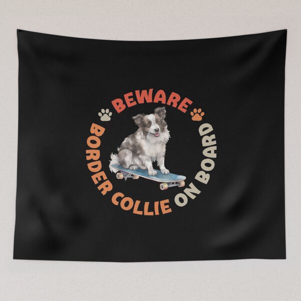 Item preview, Border Collie On Board Funny Skateboard Rider Scottish Dog designed and sold by eclecTEEq.