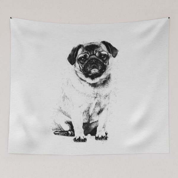 Item preview, Pug dog Sketch Digital Art designed and sold by k9printart.