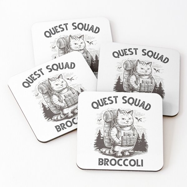 Item preview, Quest Squad Broccoli Funny Cat Cute designed and sold by FantasyFablesC.