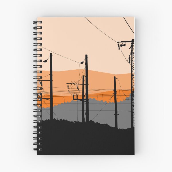 Item preview, Líneas eléctricas de alta tensión, torres eléctricas y pilones siluetas negras al atardecer designed and sold by Familyshmot.