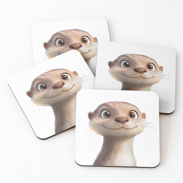 Item preview, Adorable Otter Portrait designed and sold by NicolasGlowArt.