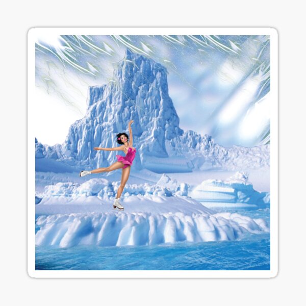 Item preview, Hot Girl Skating on Ice Mountain – Retro Aesthetic Winter Vibes designed and sold by GraphixKing999.