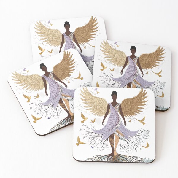 Item preview, Golden Winged Goddess – Strength & Divinity designed and sold by DehatiCanvas.