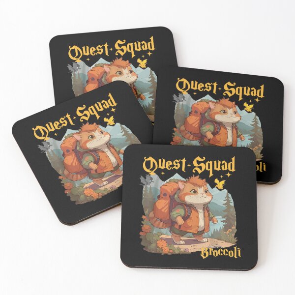 Item preview, Retro Quest Fantasy Squad Broccoli Funny Cat designed and sold by FantasyFablesC.