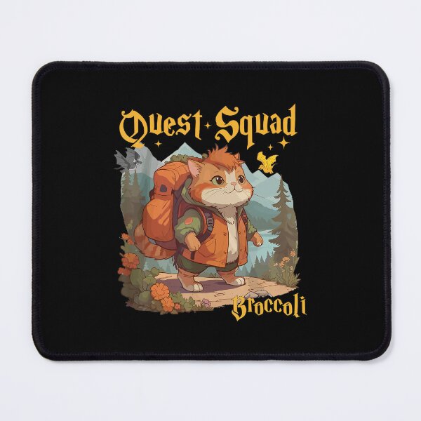 Item preview, Retro Quest Fantasy Squad Broccoli Funny Cat designed and sold by FantasyFablesC.