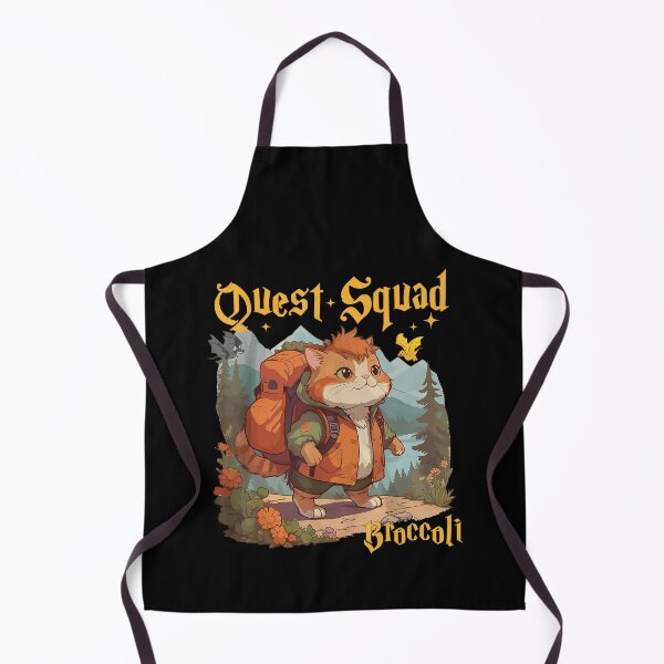 Item preview, Retro Quest Fantasy Squad Broccoli Funny Cat designed and sold by FantasyFablesC.