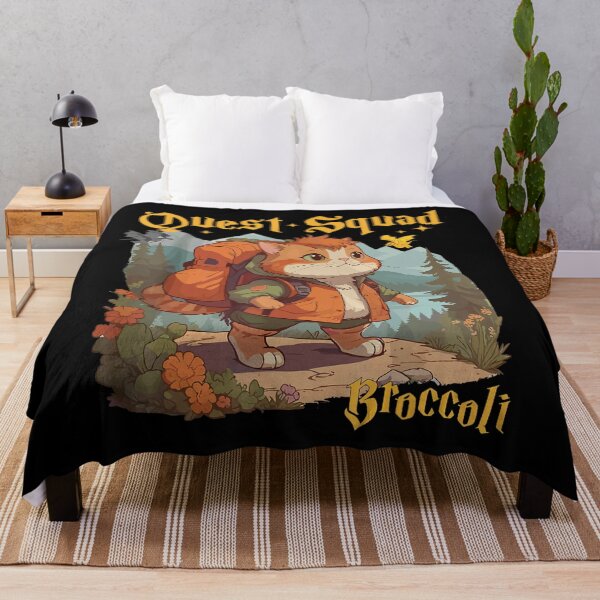 Item preview, Retro Quest Fantasy Squad Broccoli Funny Cat designed and sold by FantasyFablesC.