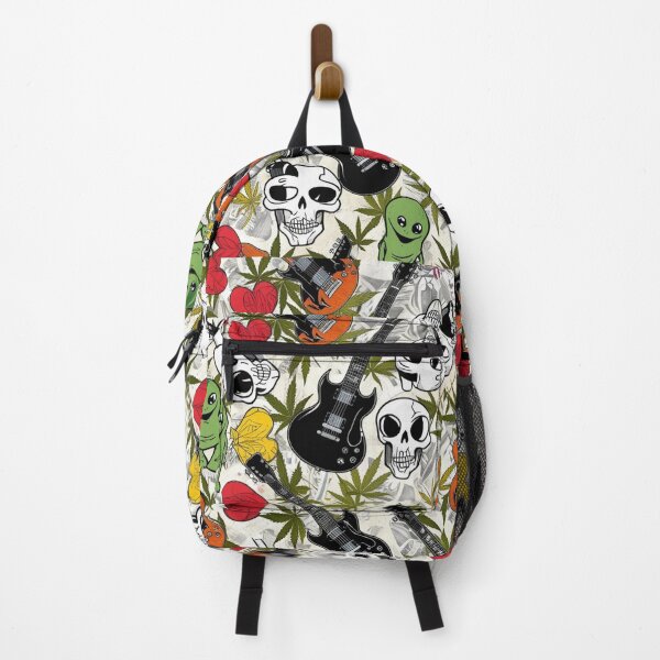 Item preview, Guitar Skulls Hearts Hemp Aliens All-Over Print Canvas designed and sold by FroggyFly Designs.