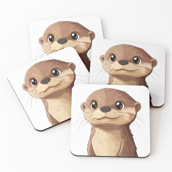 Item preview, Cartoon Otter Portrait designed and sold by NicolasGlowArt.