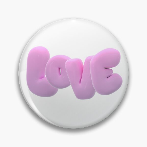 Item preview, Pink 3D Bubble Love Typography – Cute Aesthetic Text Design designed and sold by Hypezy.