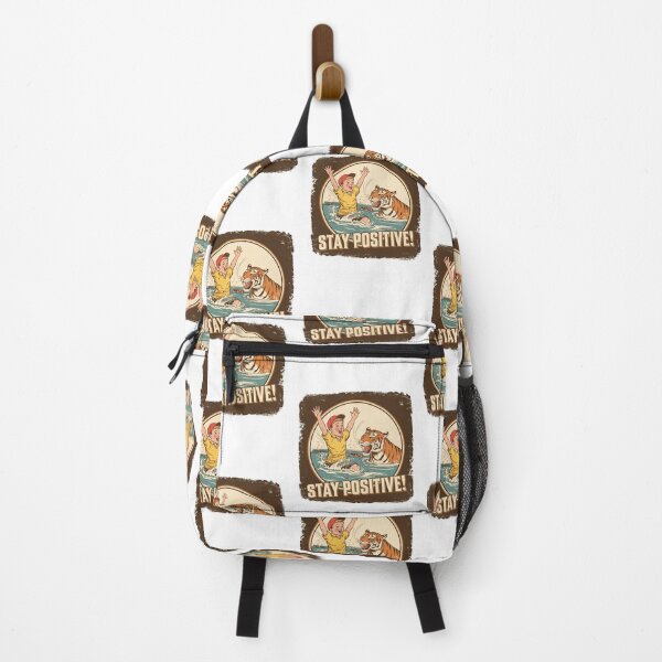 Item preview, Stay Positive - Retro Tiger Attack Illustration designed and sold by sabily.