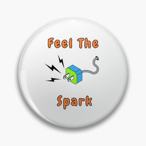 Item preview, Feel The Spark, Power Plug, Orange Font, Funny, Humorous, Puns designed and sold by AASparksDesigns.
