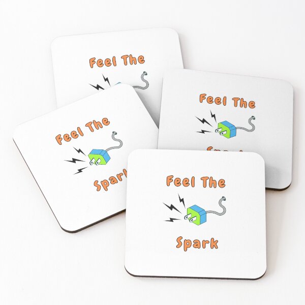 Item preview, Feel The Spark, Power Plug, Orange Font, Funny, Humorous, Puns designed and sold by AASparksDesigns.