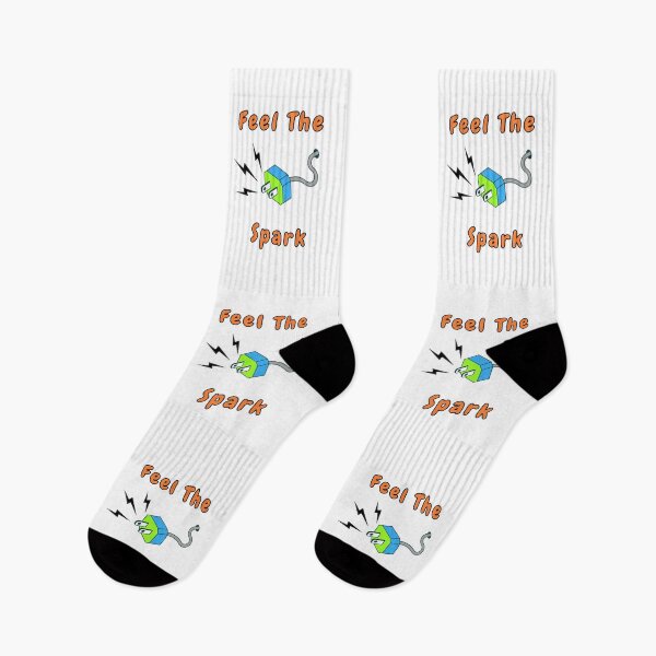 Item preview, Feel The Spark, Power Plug, Orange Font, Funny, Humorous, Puns designed and sold by AASparksDesigns.
