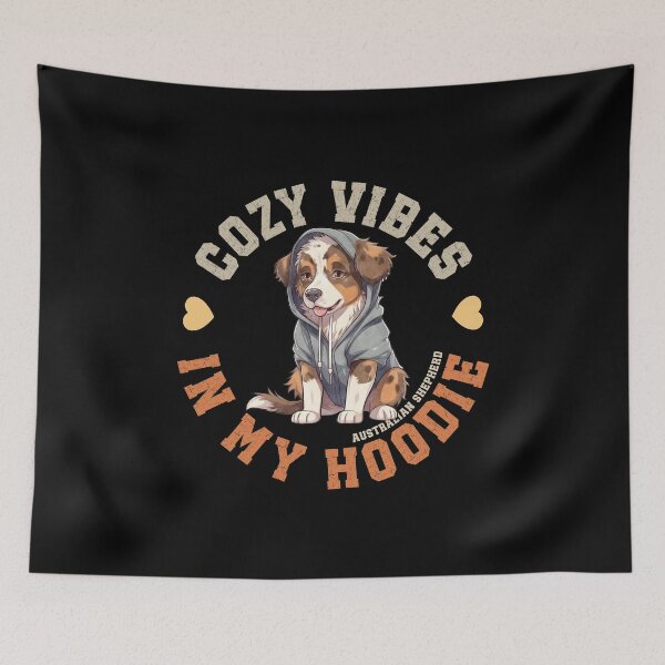 Item preview, Cozy Aussie In Hooded Sweater Cute Australian Shepherd Dog designed and sold by eclecTEEq.
