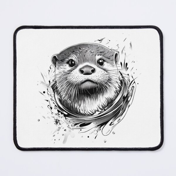 Item preview, Black and White Otter Portrait designed and sold by NicolasGlowArt.