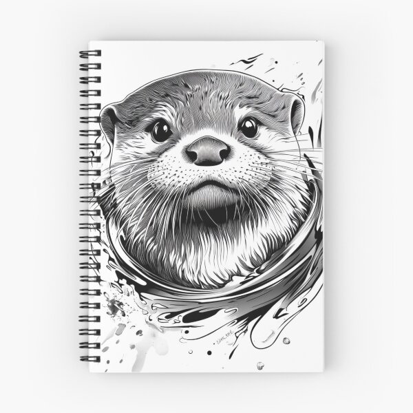 Item preview, Black and White Otter Portrait designed and sold by NicolasGlowArt.