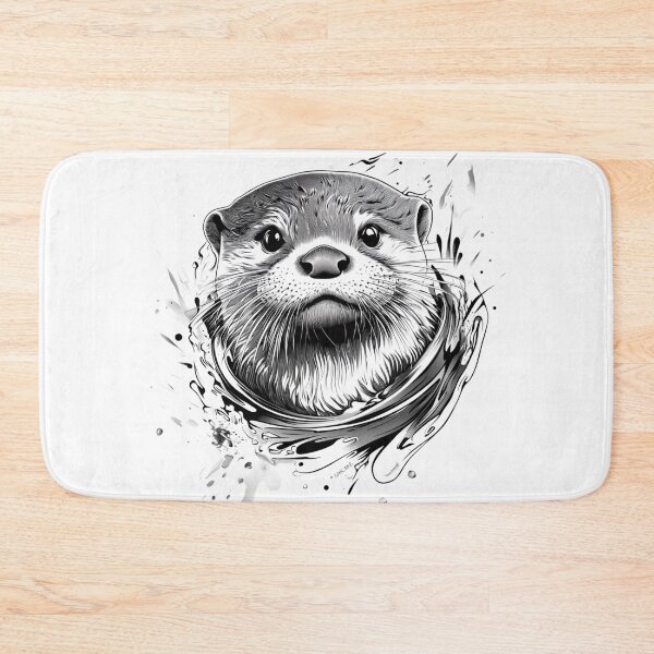 Item preview, Black and White Otter Portrait designed and sold by NicolasGlowArt.