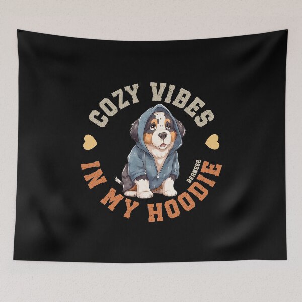 Item preview, Cozy Bernese In Hooded Sweater Cute Mountain Dog Quote designed and sold by eclecTEEq.